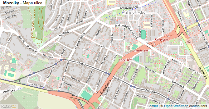 Mozolky - mapa ulice