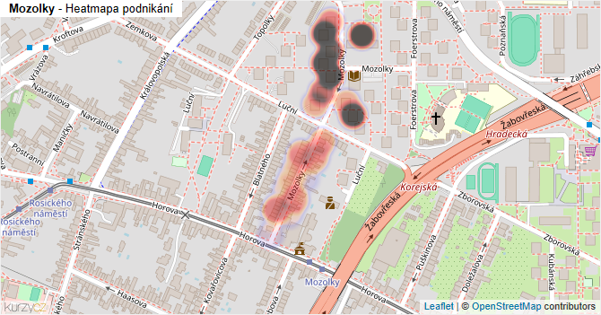 Mozolky - mapa podnikání