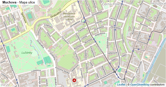 Muchova - mapa ulice