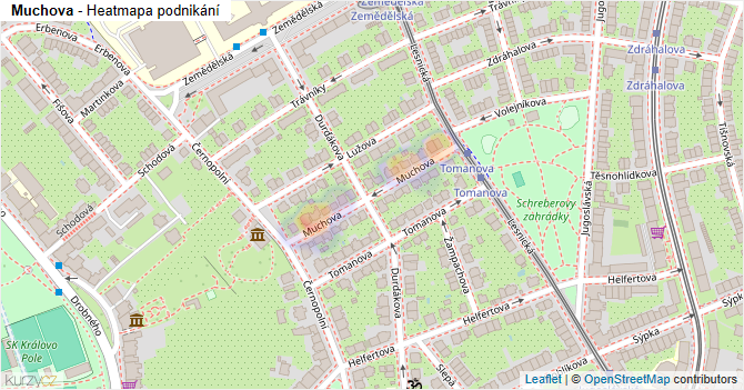 Muchova - mapa podnikání