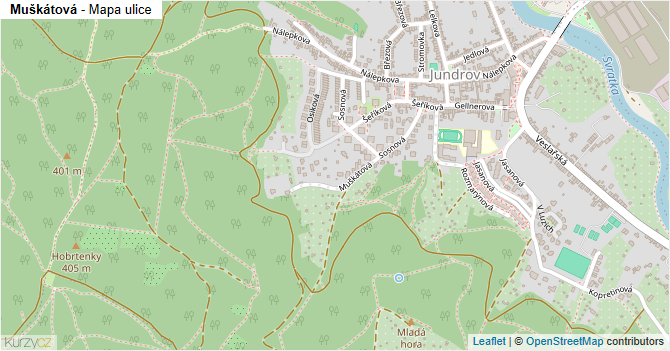 Muškátová - mapa ulice