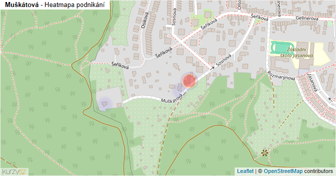 Muškátová - mapa podnikání