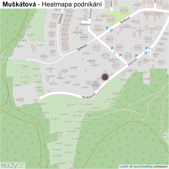 Mapa Muškátová - Firmy v ulici.