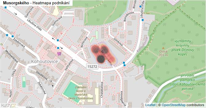 Musorgského - mapa podnikání
