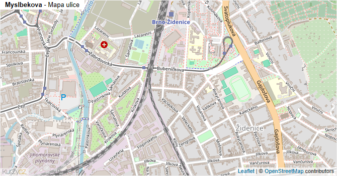 Myslbekova - mapa ulice