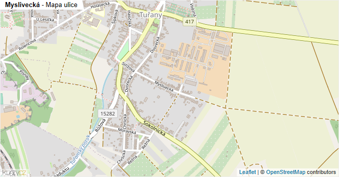 Myslivecká - mapa ulice