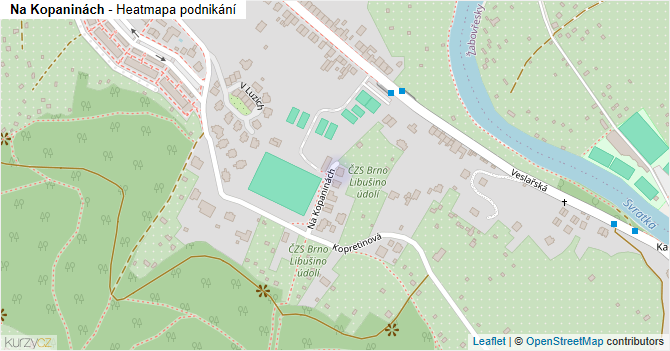 Na Kopaninách - mapa podnikání