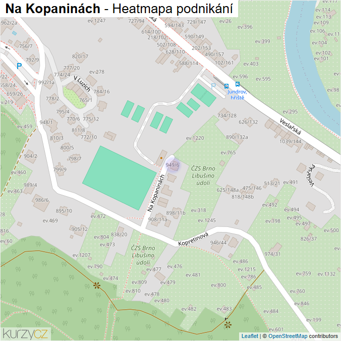 Mapa Na Kopaninách - Firmy v ulici.
