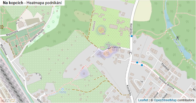 Na kopcích - mapa podnikání