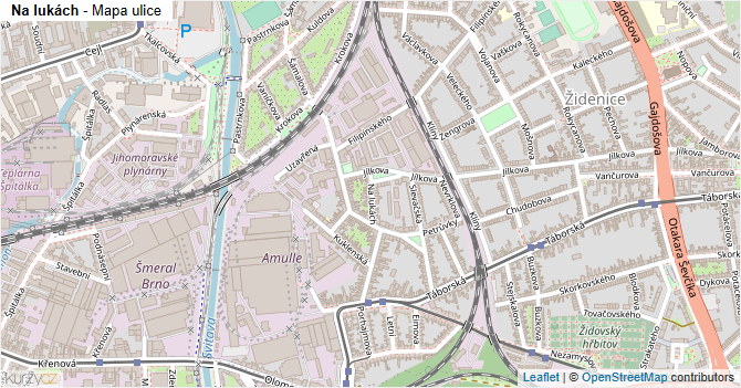 Na lukách - mapa ulice
