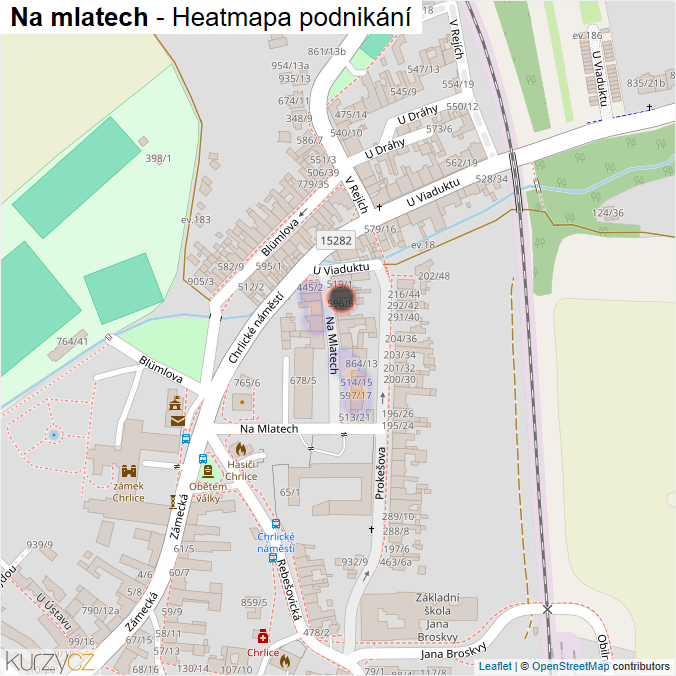 Mapa Na mlatech - Firmy v ulici.