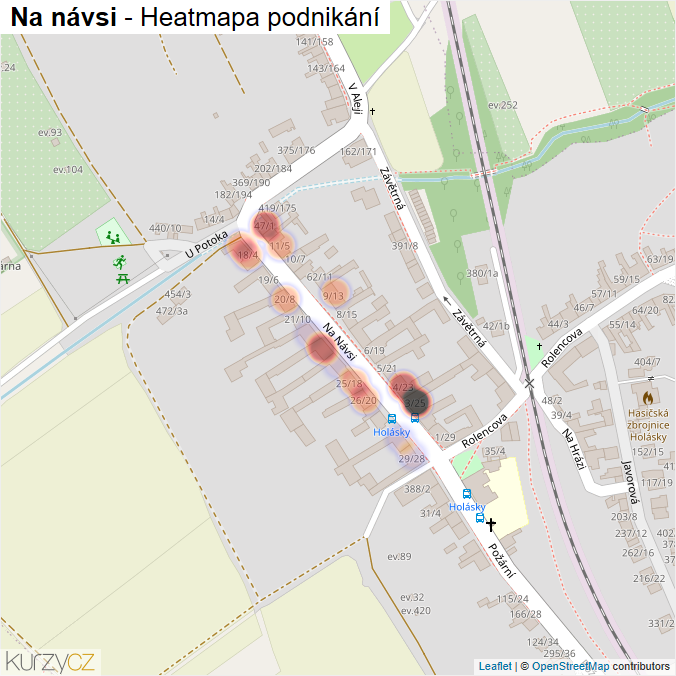 Mapa Na návsi - Firmy v ulici.