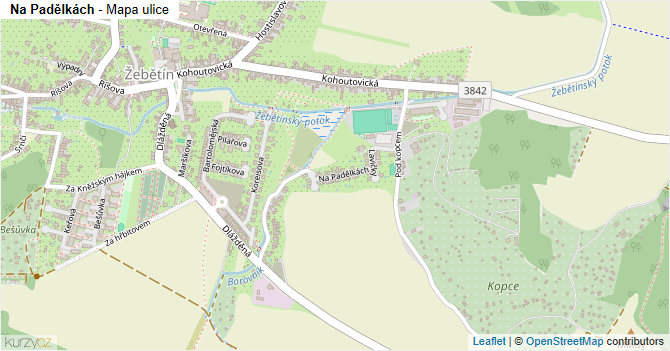 Na Padělkách - mapa ulice