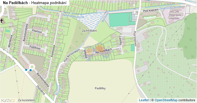 Na Padělkách - mapa podnikání