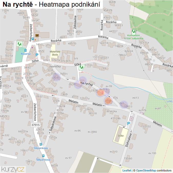 Mapa Na rychtě - Firmy v ulici.