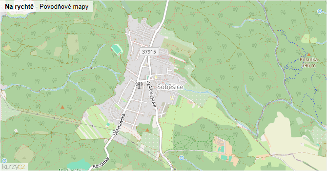 Na rychtě - záplavové mapy stoleté vody