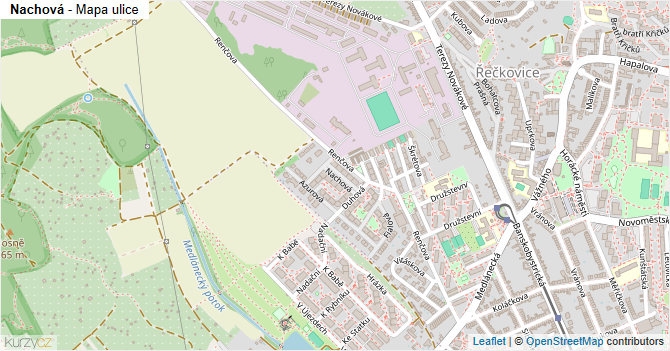 Nachová - mapa ulice