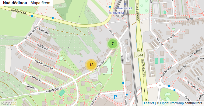 Nad dědinou - mapa firem