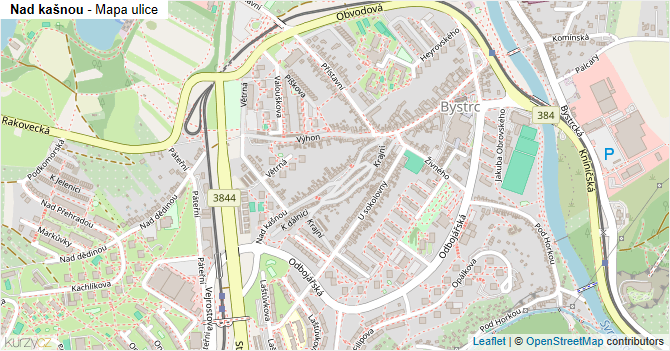 Nad kašnou - mapa ulice