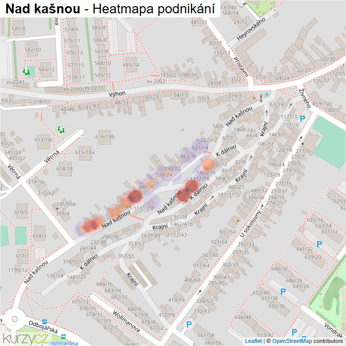 Mapa Nad kašnou - Firmy v ulici.
