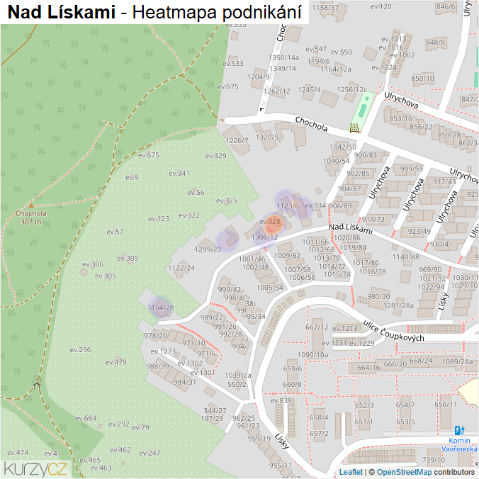 Mapa Nad Lískami - Firmy v ulici.