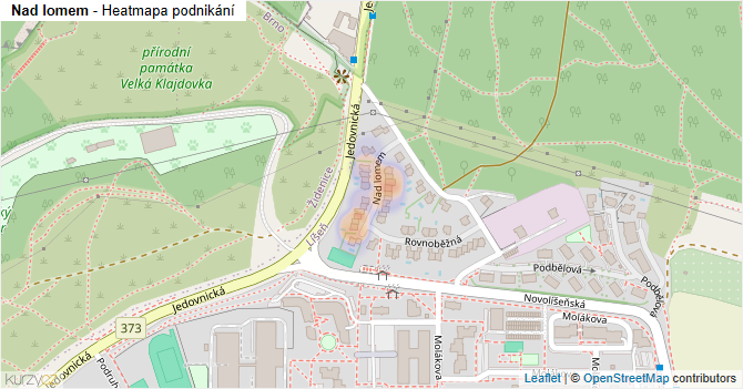 Nad lomem - mapa podnikání
