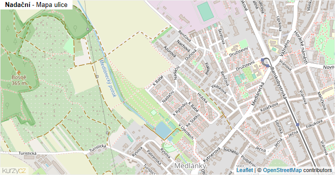 Nadační - mapa ulice