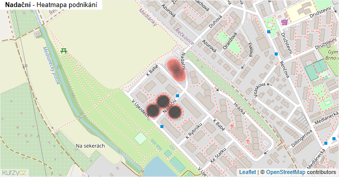 Nadační - mapa podnikání