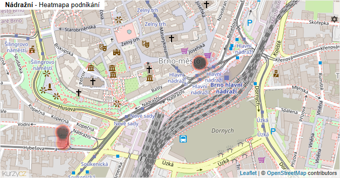 Nádražní - mapa podnikání