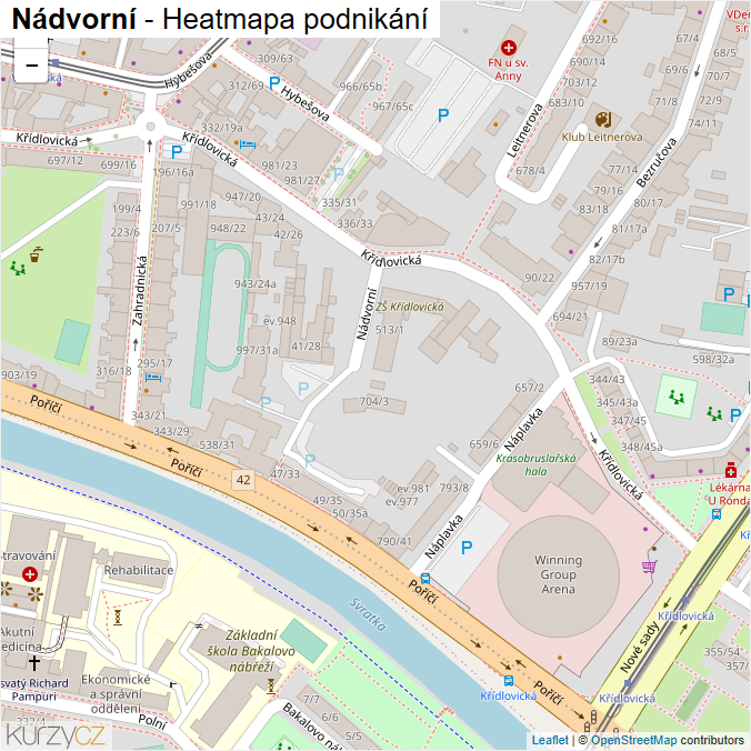Mapa Nádvorní - Firmy v ulici.