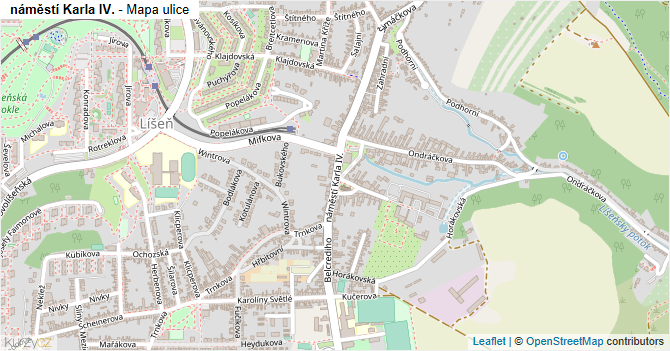 náměstí Karla IV. - mapa ulice
