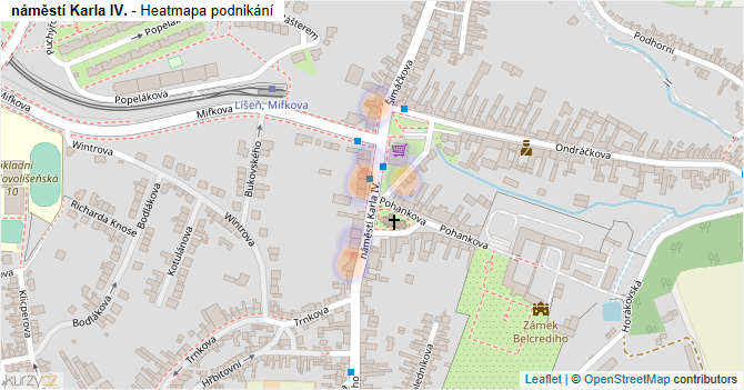 náměstí Karla IV. - mapa podnikání