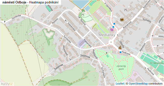 náměstí Odboje - mapa podnikání