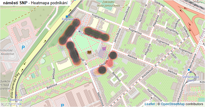 náměstí SNP - mapa podnikání