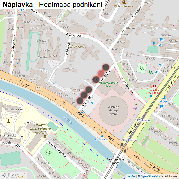 Mapa Náplavka - Firmy v ulici.