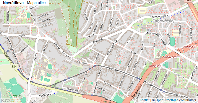 Navrátilova - mapa ulice