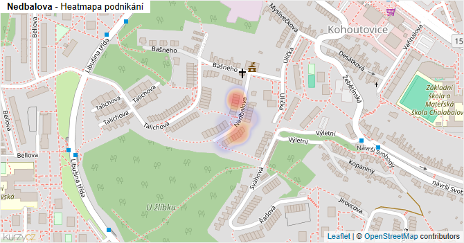 Nedbalova - mapa podnikání