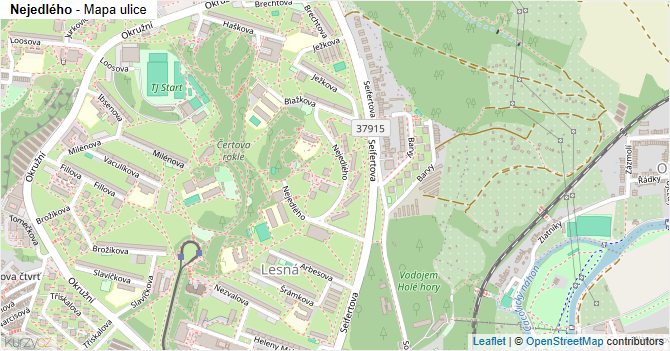 Nejedlého - mapa ulice