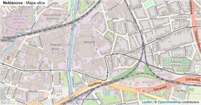 Neklanova - mapa ulice