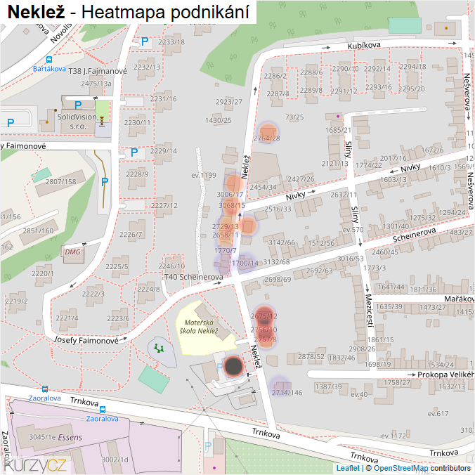 Mapa Neklež - Firmy v ulici.