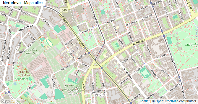 Nerudova - mapa ulice