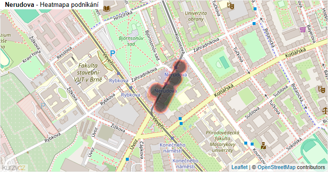 Nerudova - mapa podnikání