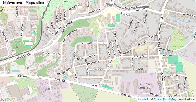 Nešverova - mapa ulice