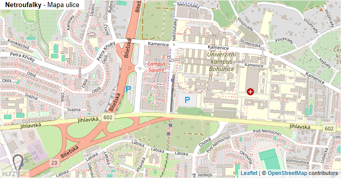 Netroufalky - mapa ulice
