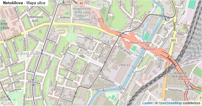 Netušilova - mapa ulice