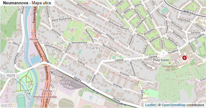 Neumannova - mapa ulice