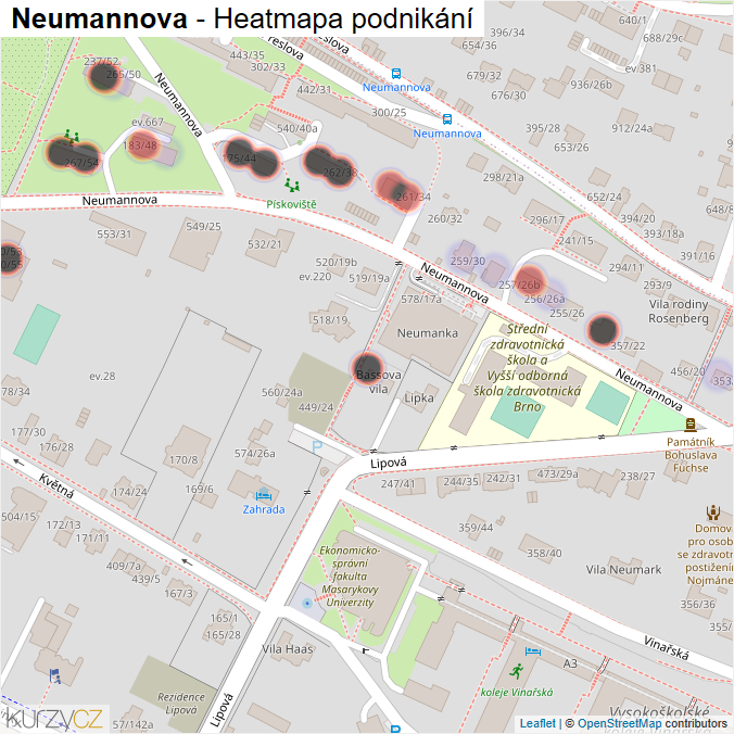 Mapa Neumannova - Firmy v ulici.