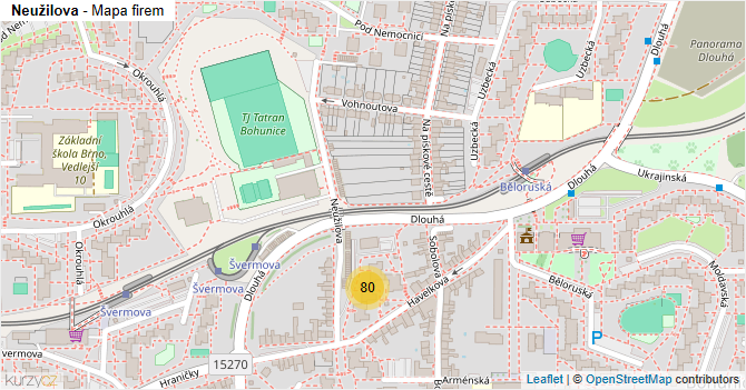Neužilova - mapa firem