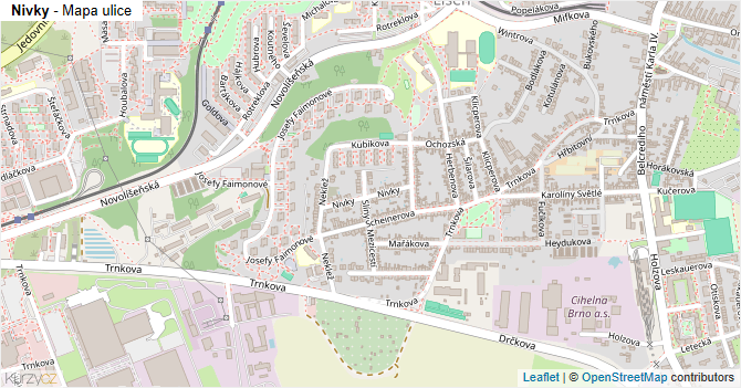 Nivky - mapa ulice