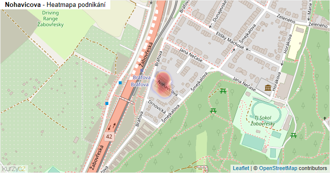 Nohavicova - mapa podnikání